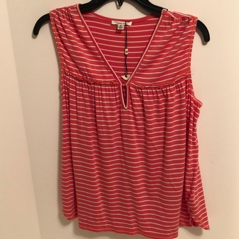 Sophie Max t shirt, red stripe. Size small